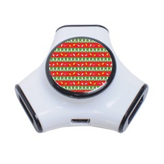 Christmas-papers-red-and-green 3-port Usb Hub by Bedest