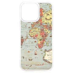 Vintage Old Antique World Map Iphone 15 Plus Tpu Uv Print Case by Bedest