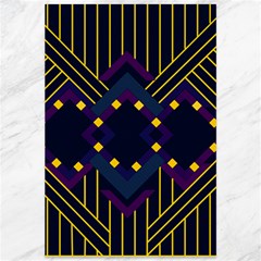 Line Square Pattern Violet Blue Yellow Design Canvas 12  X 18  by Ravend