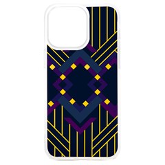Line Square Pattern Violet Blue Yellow Design Iphone 15 Plus Tpu Uv Print Case by Ravend