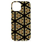 Pattern Stained Glass Triangles iPhone 15 Plus Black UV Print PC Hardshell Case Front