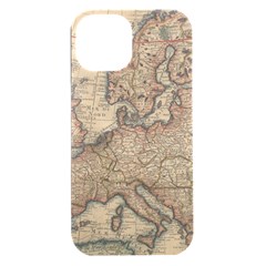 Old Vintage Classic Map Of Europe Iphone 15 Plus Black Uv Print Pc Hardshell Case by Paksenen