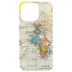 Vintage World Map Iphone 15 Pro Max Black Uv Print Pc Hardshell Case by Loisa77