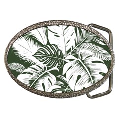Abstract Art Tropical Leaves Belt Buckles by Valentinaart
