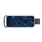 Seamless Pattern Of Glowing Circuit Board Neon Technology Portable USB Flash (Two Sides) Back