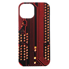 Red Circuit Board Texture Red Circuit Digital Texture Circuit Board Red Technology Iphone 15 Plus Black Uv Print Pc Hardshell Case by Loisa77