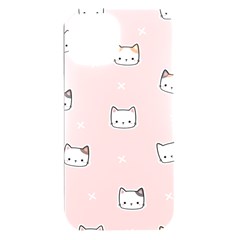 Cute Cat Cartoon Doodle Seamless Pink Pattern Iphone 15 Plus Black Uv Print Pc Hardshell Case by Grandong