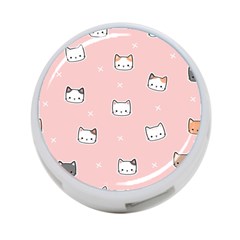 Cute Cat Cartoon Doodle Seamless Pink Pattern 4-port Usb Hub (one Side) by Grandong