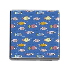Sea Fish Blue Submarine Animals Memory Card Reader (square 5 Slot) by Loisa77