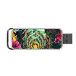 Monkey Tiger Bird Parrot Forest Jungle Style Portable USB Flash (Two Sides) Front