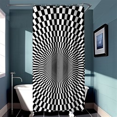Circles Checkered Abstract Abstraction Art Shower Curtain 36  X 72  (stall)  by Loisa77