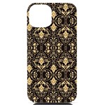 Vintage Batik Art Architecture Pattern iPhone 14 Black UV Print Case Front
