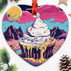 Dessert Chocolate Cream Ornament (heart) by Loisa77