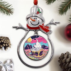 Dessert Chocolate Cream Metal Snowman Ornament by Loisa77