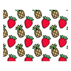 Strawberries Pineapples Fruits Two Sides Premium Plush Fleece Blanket (large) by Loisa77