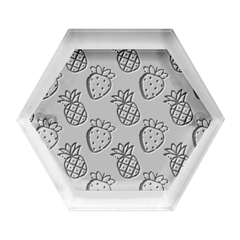 Strawberries Pineapples Fruits Hexagon Wood Jewelry Box by Loisa77