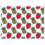 Strawberries Pineapples Fruits Premium Plush Fleece Blanket (Extra Small) 40 x30  Blanket Front