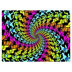 3d Grateful Dead 90 s Neon Dancing Bears Premium Plush Fleece Blanket (extra Small) by Perong