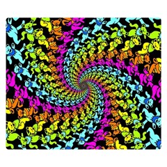 3d Grateful Dead 90 s Neon Dancing Bears Two Sides Premium Plush Fleece Blanket (kids Size) by Perong