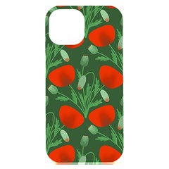 Poppy Fierce Wolf Poppies Bud Iphone 15 Plus Black Uv Print Pc Hardshell Case by Perong