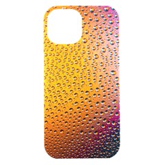 Rain Water Raindrops Droplets Iphone 15 Black Uv Print Pc Hardshell Case by Salmanaz77