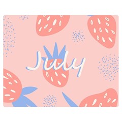 July Summer Strawberry Pink Berry Premium Plush Fleece Blanket (medium) by Grandong