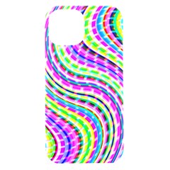 Neon Trippy Swirls Twirls Design Iphone 15 Black Uv Print Pc Hardshell Case by Salmanaz77