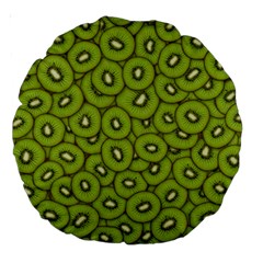 Kiwi Fruit Pattern Green Background Large 18  Premium Round Cushions by Paksenen
