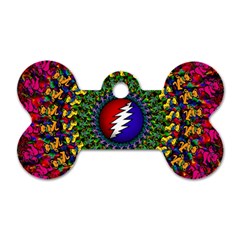 Grateful Dead Bear Pattern Dog Tag Bone (one Side) by Maspions