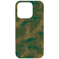 Seamless Pattern Pattern Leaves Iphone 15 Pro Black Uv Print Pc Hardshell Case by Paksenen