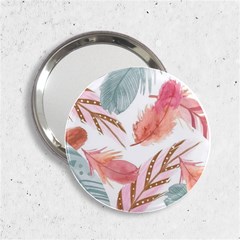 Feathers, Boho, Cute, Feather, Pastel 2 25  Handbag Mirrors by kyorashop23