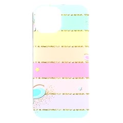 Pastel, Butterfly, Spring, Stripes, Iphone 15 Plus Black Uv Print Pc Hardshell Case by kyorashop23
