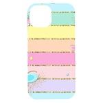 Pastel, Butterfly, Spring, Stripes, iPhone 15 Plus Black UV Print PC Hardshell Case Front
