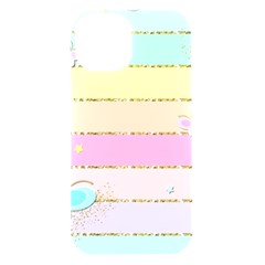 Pastel, Butterfly, Spring, Stripes, Iphone 15 Black Uv Print Pc Hardshell Case by kyorashop23
