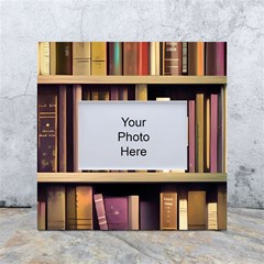 Books Bookshelves Office Fantasy Background Artwork Book Cover Apothecary Book Nook Literature Libra White Box Photo Frame 4  X 6  by Posterlux