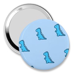 Dinosaur , Cute, Pastel, 3  Handbag Mirrors by kyorashop23