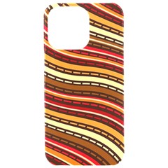 Waves Pattern Abstract Neutrals Iphone 15 Pro Max Black Uv Print Pc Hardshell Case by Maspions