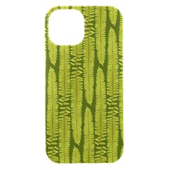 Fern Texture Nature Leaves Iphone 15 Black Uv Print Pc Hardshell Case by Posterlux
