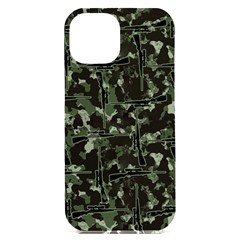 Hunting Motif Camouflage Pattern Print Bk Iphone 15 Plus Black Uv Print Pc Hardshell Case by dflcprintsclothing
