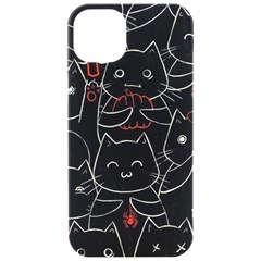 Catty Iphone 15 Pro Black Uv Print Pc Hardshell Case by kyorashop23