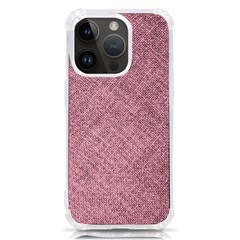 Pink Fabric Texture, Knitted Pink Texture, Iphone 14 Pro Tpu Uv Print Case by kyorashop23