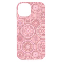 Pink Retro Texture With Circles, Retro Circles Background, Iphone 15 Plus Black Uv Print Pc Hardshell Case by kyorashop23