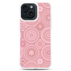 Pink Retro Texture With Circles, Retro Circles Background, Iphone 15 Plus Tpu Uv Print Case by kyorashop23