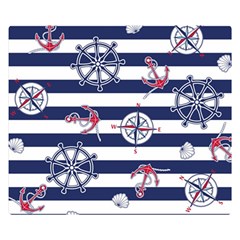 Seamless Marine Pattern Premium Plush Fleece Blanket (small) by Ket1n9