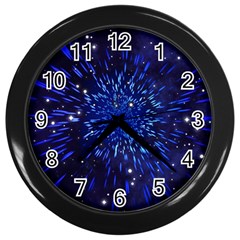 Star Universe Space Starry Sky Wall Clock (black) by anzea