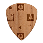Christmas Stamp Pattern Wood Guitar Pick (Set of 10) Front