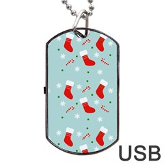 Christmas Pattern Dog Tag Usb Flash (one Side) by Apen