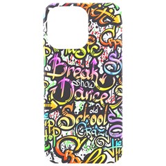 Graffiti Word Seamless Pattern Iphone 15 Pro Max Black Uv Print Pc Hardshell Case by Bedest