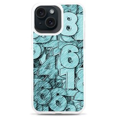 Blue Digits Background, Artwork, Numbers Iphone 15 Plus Tpu Uv Print Case by kyorashop23