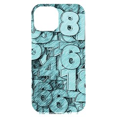 Blue Digits Background, Artwork, Numbers Iphone 15 Plus Black Uv Print Pc Hardshell Case by kyorashop23
